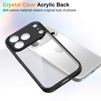 Kapa Hawkeye Clear Slim Tough Back Cover for Apple iPhone 17 Pro | Camera Lens Protector Anti Yellow Shockproof Clear Hybrid Case Cover (Black)