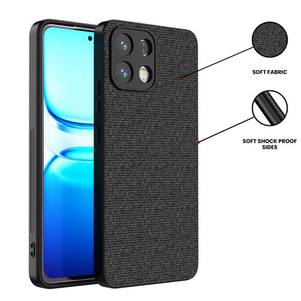 Kapa Soft Full Fabric Protective Back Case Cover for Oppo K13 5G | Shockproof Slim Hard Anti Slip Back Case (Black)