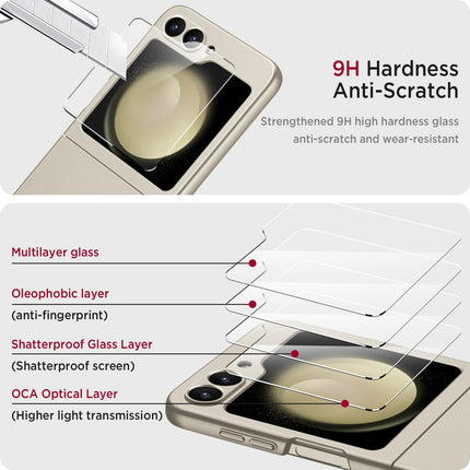 Kapa Ultra Thin Back Case for Samsung Galaxy Flip6 / Z Flip 6 | with [Inbuilt Glass] Full Body Protection Hard Back Cover (Titanium)