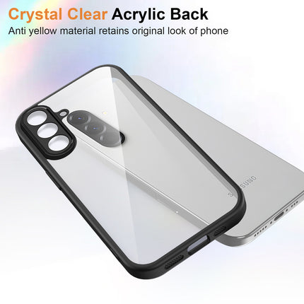 Kapa Hawkeye Clear Slim Tough Back Cover for Samsung Galaxy M36 / F36 5G | Camera Lens Protector Anti Yellow Shockproof Clear Hybrid Case Cover (Black Sides)