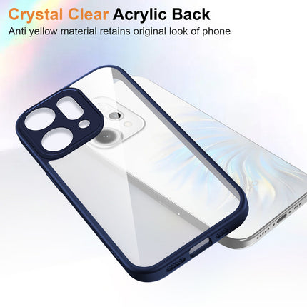 Kapa Hawkeye Clear Slim Tough Back Cover for Oppo Reno 14 5G | Camera Lens Protector Anti Yellow Shockproof Clear Hybrid Case Cover (Blue)