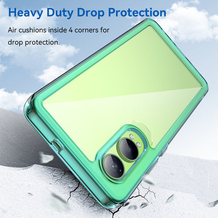 Kapa Unicorn Acrylic Clear Back Cover For OnePlus Nord CE 4 Lite | Slim Shockproof [Military Grade Protection] Hybrid Bumper Case (Blue Sides)
