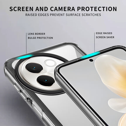 Kapa Warrior Acrylic Clear Back Cover For Vivo V30E (5G) | Slim Shockproof [Military Grade Protection] Hybrid Bumper Case (Clear Sides)