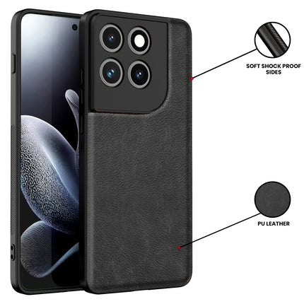 Kapa Tux Leather Back Cover for Moto Edge 70 | Slim Shockproof Camera Protection Bumper Case (Black)