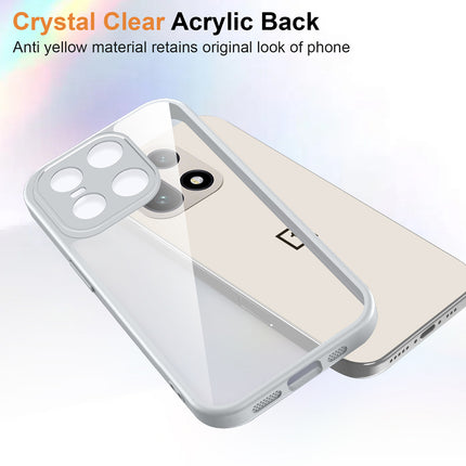 Kapa Hawkeye Clear Slim Tough Back Cover for OnePlus 15 | Camera Lens Protector Anti Yellow Shockproof Clear Hybrid Case Cover (Grey)