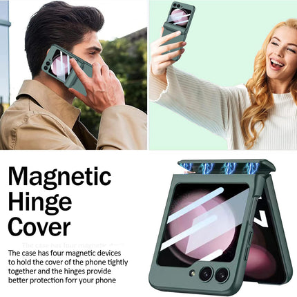 Kapa Ultra Thin Back Cover for Galaxy Z Flip6 / Z Flip 6 | With [Magnetic Hinge Protection] and Inbuilt Glass Window Protection (Green)