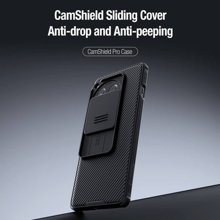 KAPA Camshield Back Cover for OnePlus 12R | Inbuilt Slider Shockproof Lens Protection Case (Black) - Mobizang