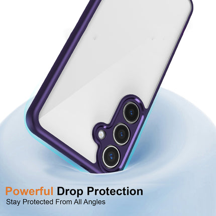 Kapa Hawkeye Clear Back Cover for Samsung Galaxy S25 | Camera Lens Protector Shockproof Slim Clear Case Cover (Purple Sides)
