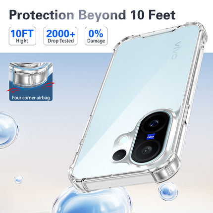 Kapa Airbag Armor Back Cover for Vivo X200 FE 5G | Clear Slim Shockproof [Military Grade Protection] Hybrid Bumper Case (Clear)