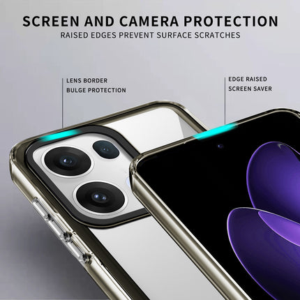 Kapa Warrior Acrylic Clear Back Cover For Oppo Reno 13 Pro 5G | Slim Shockproof [Military Grade Protection] Hybrid Bumper Case (Grey Sides)