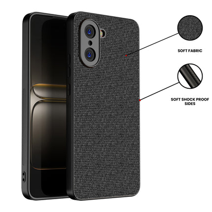 Kapa Soft Full Fabric Protective Back Case Cover for OnePlus Nord CE 5 | Shockproof Slim Hard Anti Slip Back Case (Black) - Mobizang