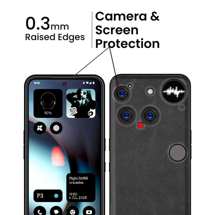 Kapa Tux Leather Back Cover for Nothing Phone 3 5G | Slim Shockproof Camera Protection Bumper Case (Black)