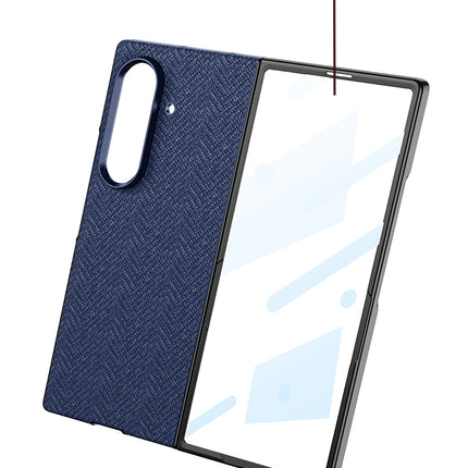 Kapa Nylon Fabric Case Compatible with Magsafe Back Cover for Samsung Galaxy Z Fold7 / Fold 7 | with [Inbuilt Glass] and Wireless Charging Support Full Body Protection Cover (Blue)