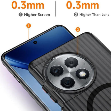 Kapa Wave Frosted Grip Back Cover for OnePlus 12R | Ultra Slim [With Metal Buttons] Matte Finish Back Case (Grey)