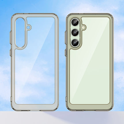 Kapa Unicorn Acrylic Clear Back Cover For Samsung Galaxy S24 FE | Slim Shockproof [Military Grade Protection] Hybrid Bumper Case (Grey Sides) - Mobizang