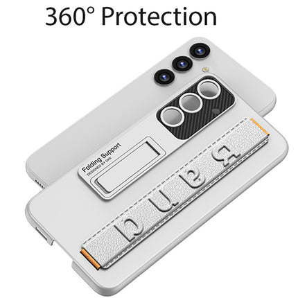 Kapa Ultra Thin Band + Stand Back Case for Samsung S25 | Slim Camera Lens Protection Cover with Kickstand (Silver)