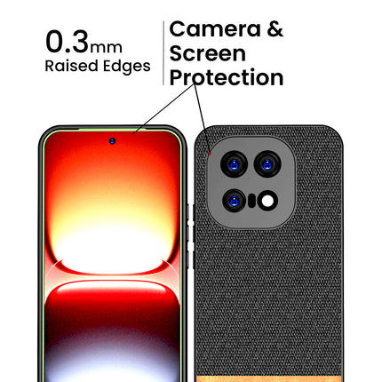 Kapa Soft Fabric & Leather Hybrid Protective Back Cover for IQOO 15 5G | Shockproof Slim Hard Anti Slip Back Case (Black,Brown)