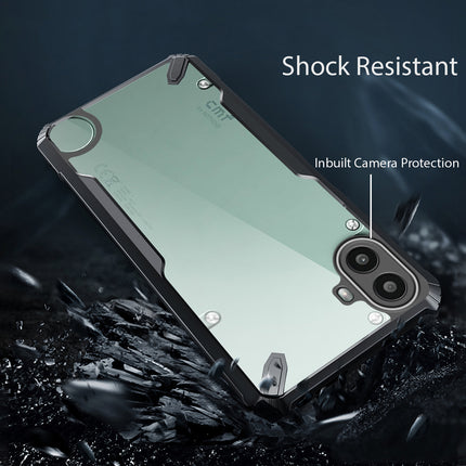 Kapa Bull Clear Back Cover for Nothing CMF Phone 1 | [Military Grade Protection] Shock Proof Slim Hybrid Bumper Case (Black)