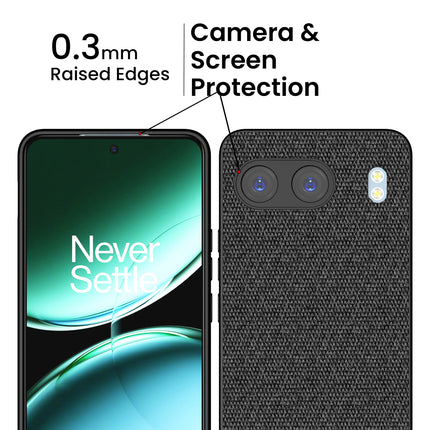 Kapa Soft Full Fabric Protective Back Case Cover for OnePlus Nord 4 | Shockproof Slim Hard Anti Slip Back Case (Black) - Mobizang