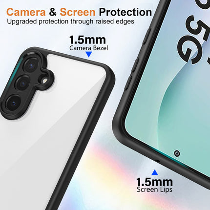 Kapa Hawkeye Clear Slim Tough Back Cover for Samsung Galaxy M56 | Camera Lens Protector Anti Yellow Shockproof Clear Hybrid Case Cover (Black) - Mobizang