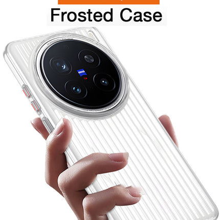 Kapa Matte Wave Grip Back Cover for Vivo X200 5G | Ultra Slim [With Metal Buttons] Frosted Back Case (White) - Mobizang