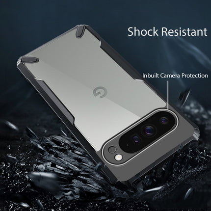 Kapa Bull Clear Back Cover for Google Pixel 9 PRO XL | [Military Grade Protection] Shock Proof Slim Hybrid Bumper Case (Black)