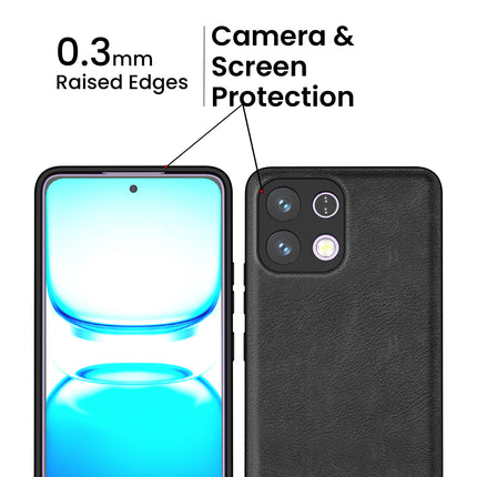 Kapa Tux Leather Back Cover for Oppo K13 5G | Slim Shockproof Camera Protection Bumper Case (Black)