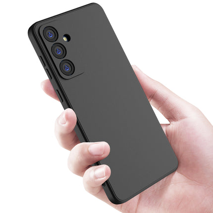 Kapa Matte Protective Lens Flexible Back Cover for Samsung Galaxy M55 / F55 | Slim Silicone with Soft Lining Shockproof Full Body Bumper Case (Black)