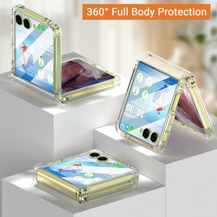 Kapa Clear Airbag with Hinge Protection Back Case for Samsung Galaxy Flip7 / Z Flip 7 | Transparent Shockproof Slim Hard Protective Cover (Clear)