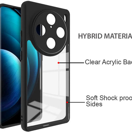 Kapa Hawkeye Clear Back Cover for Vivo X100 Pro (5G) | Camera Lens Protector Shockproof Slim Clear Case Cover (Black Sides)