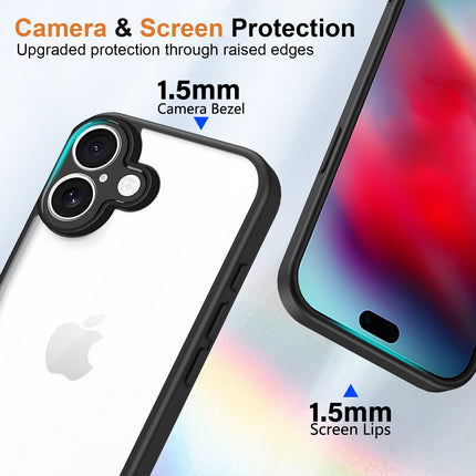 Kapa Hawkeye Clear Slim Tough Back Cover for Apple iPhone 17 | Camera Lens Protector Anti Yellow Shockproof Clear Hybrid Case Cover (Black)