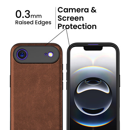 Kapa Tux Leather Back Cover for Apple iPhone 17 Air | Slim Shockproof Camera Protection Bumper Case (Brown)