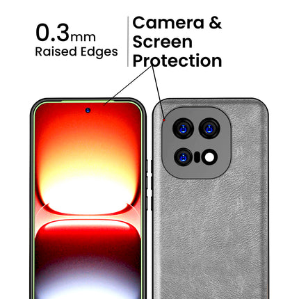 Kapa Tux Leather Back Cover for IQOO 15 5G | Slim Shockproof Camera Protection Bumper Case (Grey)