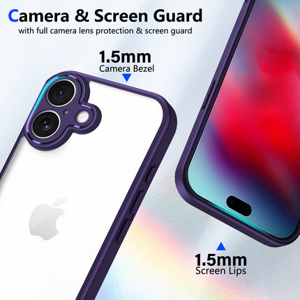 Kapa Hawkeye Clear Slim Tough Back Cover for Apple iPhone 17 | Camera Lens Protector Anti Yellow Shockproof Clear Hybrid Case Cover (Purple)