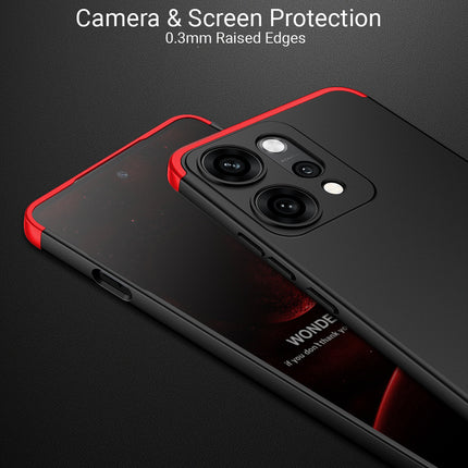 Kapa Double Dip Full 360 Protection Back Case Cover for Oppo Reno 14 5G (Red,Black)