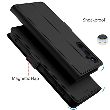 Kapa Noble Slim Magnetic Leather Flip Case Cover for Samsung Galaxy A35 (5G) | Card Holder Stand Flip Wallet Case (Black) - Mobizang