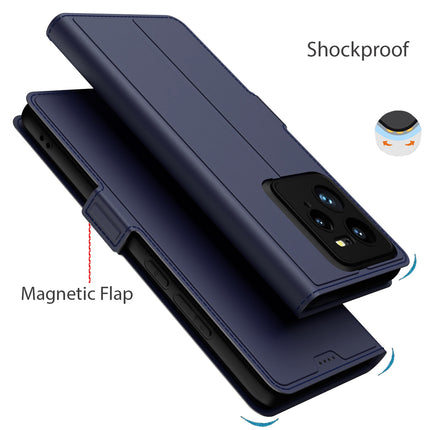 Kapa Noble Slim Magnetic Leather Flip Case Cover for Realme GT 7 PRO | Card Holder Stand Flip Wallet Case (Blue)