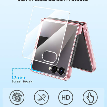 Kapa Ultra Thin Compatible with Magsafe Back PC Case for Samsung Galaxy Z Flip7 / Flip 7 | with Wireless Charging Support Ring Full Body Protection Cover (Red)