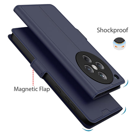 Kapa Noble Slim Magnetic Leather Flip Case Cover for Oppo Find X8 | Card Holder Stand Flip Wallet Case (Blue) - Mobizang