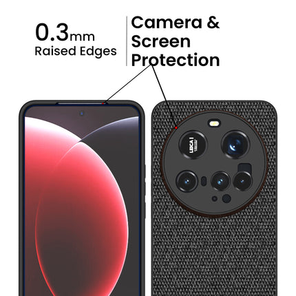Kapa Soft Fabric & Leather Hybrid Protective Back Cover for Xiaomi 15 Ultra | Shockproof Slim Hard Anti Slip Back Case (Black,Brown)