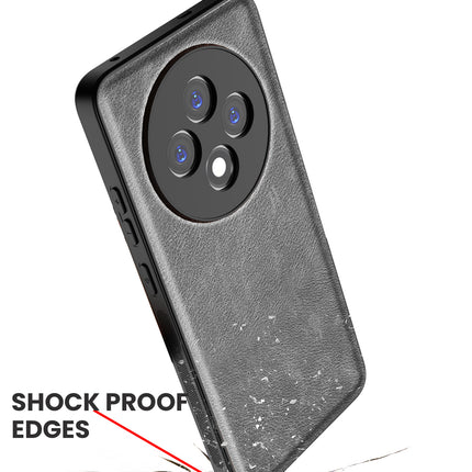 Kapa Tux Leather Back Cover for Oppo F27 (5G) | Slim Shockproof Camera Protection Bumper Case (Grey)
