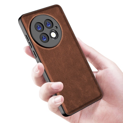 Kapa Tux Leather Back Cover for OnePlus 13 | Slim Shockproof Camera Protection Bumper Case (Brown)