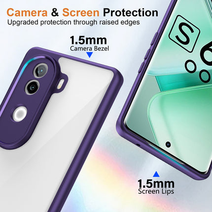Kapa Hawkeye Clear Back Cover for Vivo V40E / iQOO Z9S | Camera Lens Protector Shockproof Slim Clear Case Cover (Purple Sides)