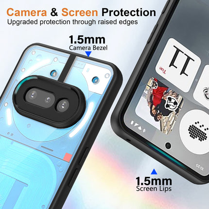 Kapa Hawkeye Clear Back Cover for Nothing Phone 3A 5G | Camera Lens Protector Shockproof Slim Clear Case Cover (Black Sides) - Mobizang
