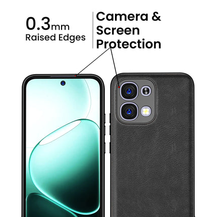 Kapa Tux Leather Back Cover for Oppo F31 5G | Slim Shockproof Camera Protection Bumper Case (Black)