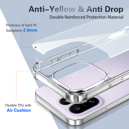 Kapa Airbag Armor Back Cover for OnePlus 15 | Clear Slim Shockproof [Military Grade Protection] Hybrid Bumper Case (Clear)