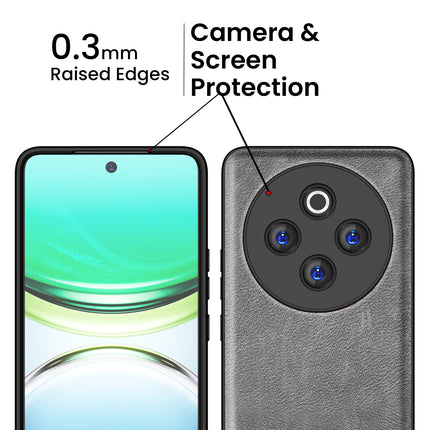 Kapa Tux Leather Back Cover for Iqoo Z10 5G / Vivo T4 5G | Slim Shockproof Camera Protection Bumper Case (Grey)