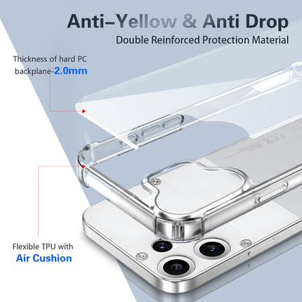 Kapa Airbag Armor Back Cover for CMF Phone 2 Pro | Clear Slim Shockproof [Military Grade Protection] Hybrid Bumper Case (Clear)