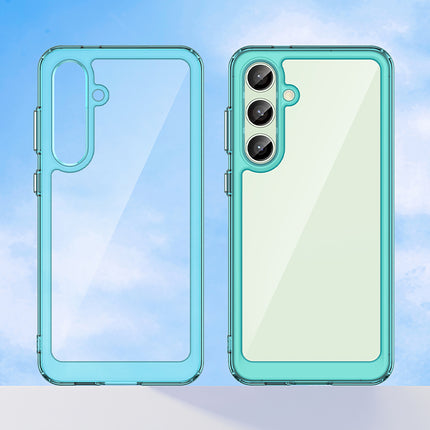 Kapa Unicorn Acrylic Clear Back Cover For Samsung Galaxy S24 FE | Slim Shockproof [Military Grade Protection] Hybrid Bumper Case (Blue Sides)