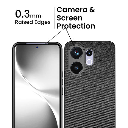 Kapa Soft Full Fabric Protective Back Case Cover for Vivo V60 / V60e / Vivo T4 Pro 5G | Shockproof Slim Hard Anti Slip Back Case (Black)